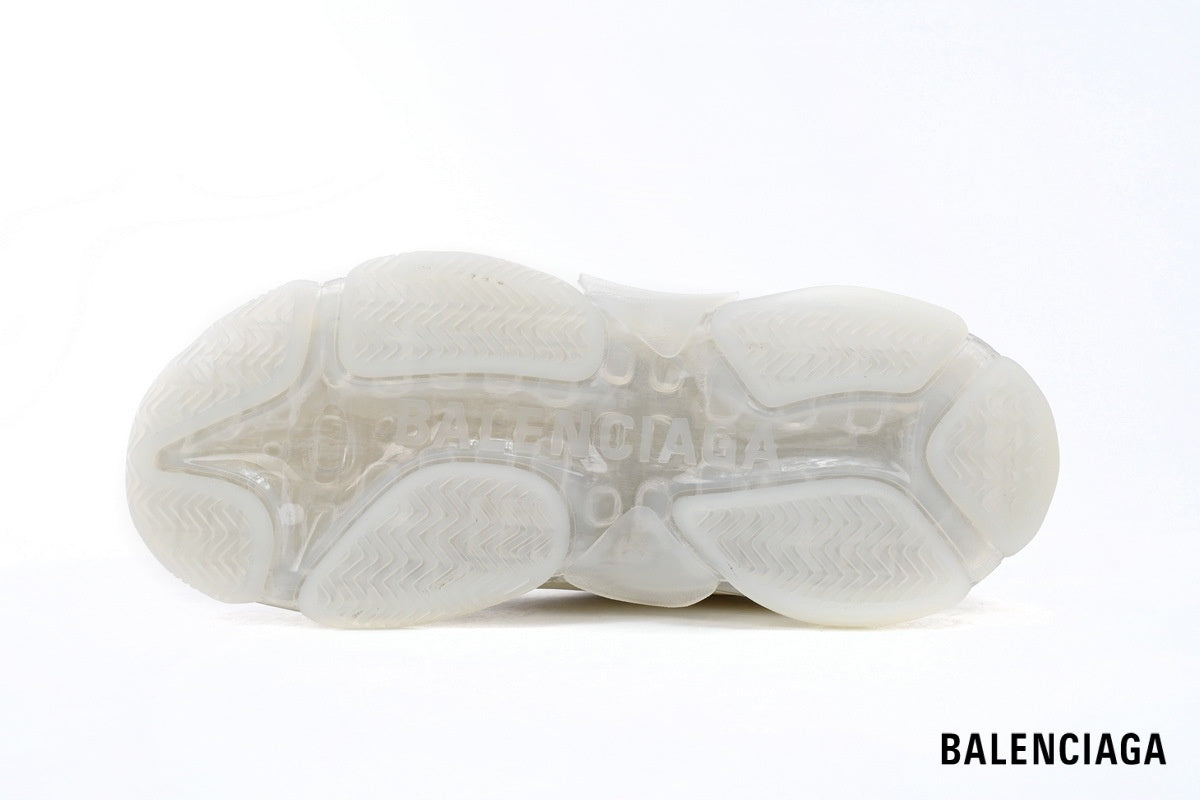 Balenciaga Triple S men's shoes women sneakers ¨C White & Clear Sole II