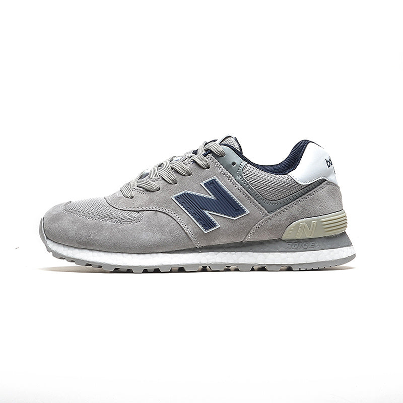 New Balance 574 Women's & Men's Light Grey & Navy Retro Sneakers