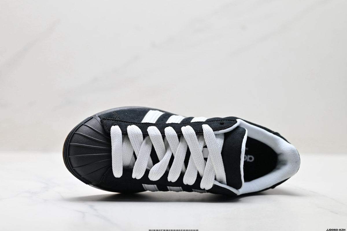 adidas Originals Superstar ¡ª Black Suede & White | Gum Shell Toe