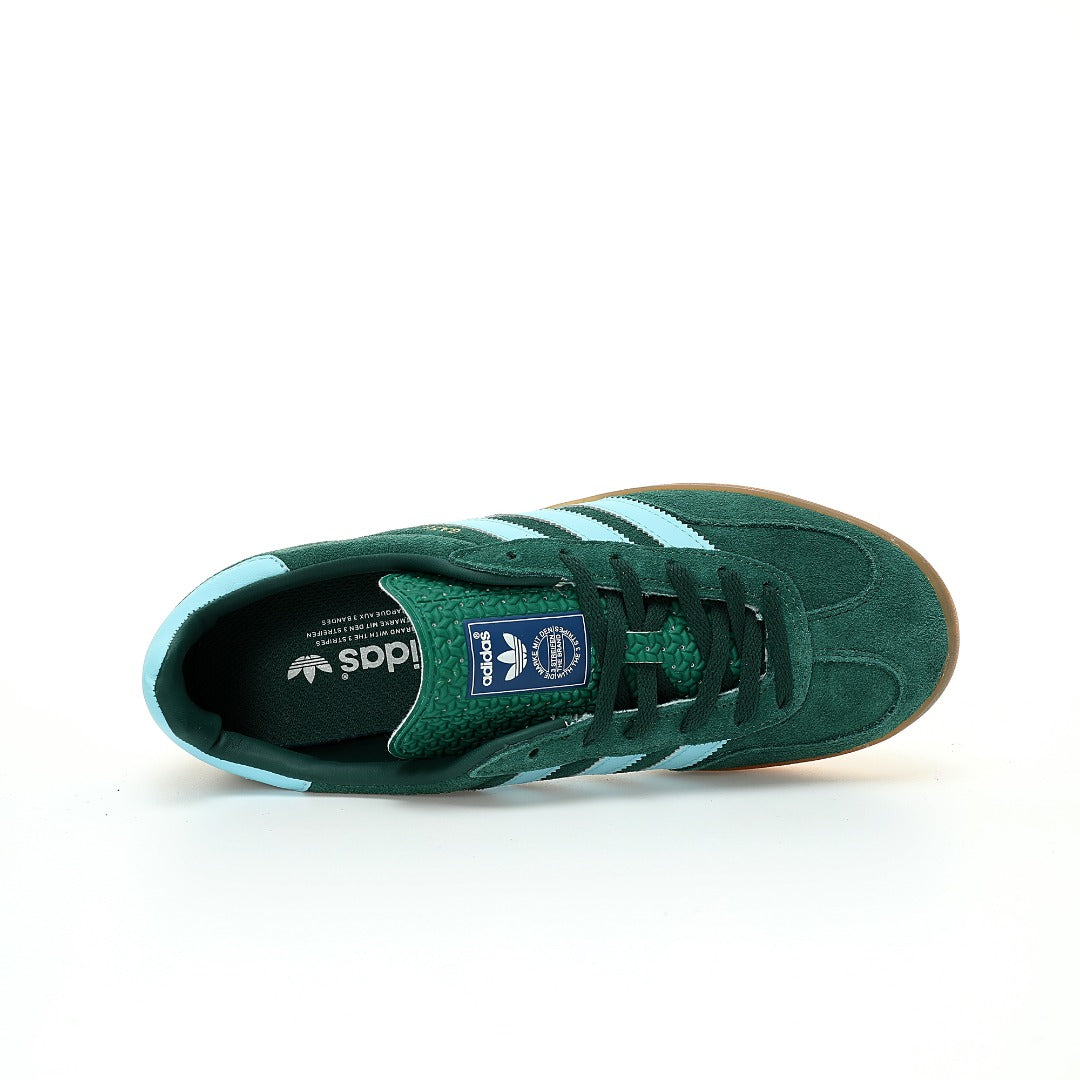 Adidas Originals Gazelle Indoor ¨C Green / Light Blue Gum Suede Low-Top Sneakers