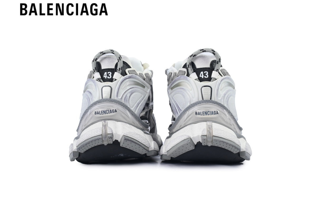 Balenciaga Runner Sneaker ¡ª White Mesh, Black & Grey Synthetic Overlays