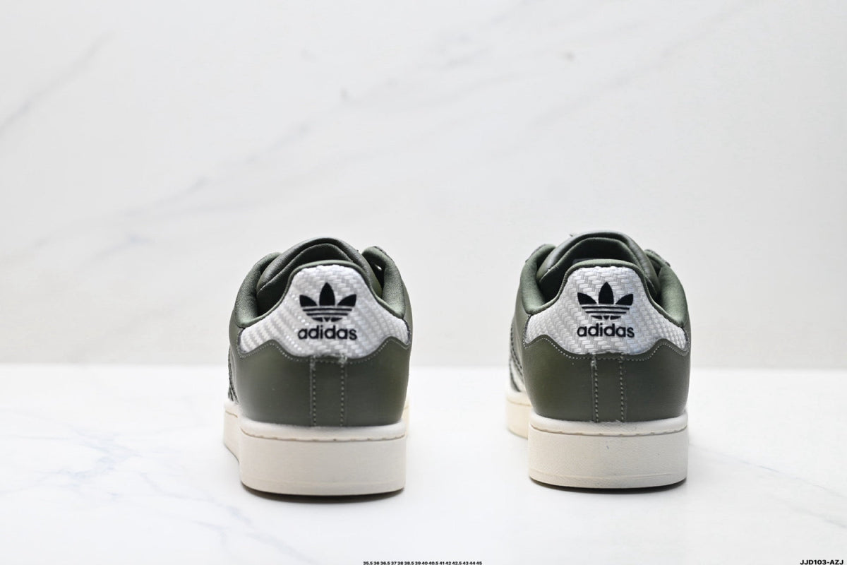 adidas Originals Superstar ¡ª Olive Green & Off-White Woven | Shell Toe
