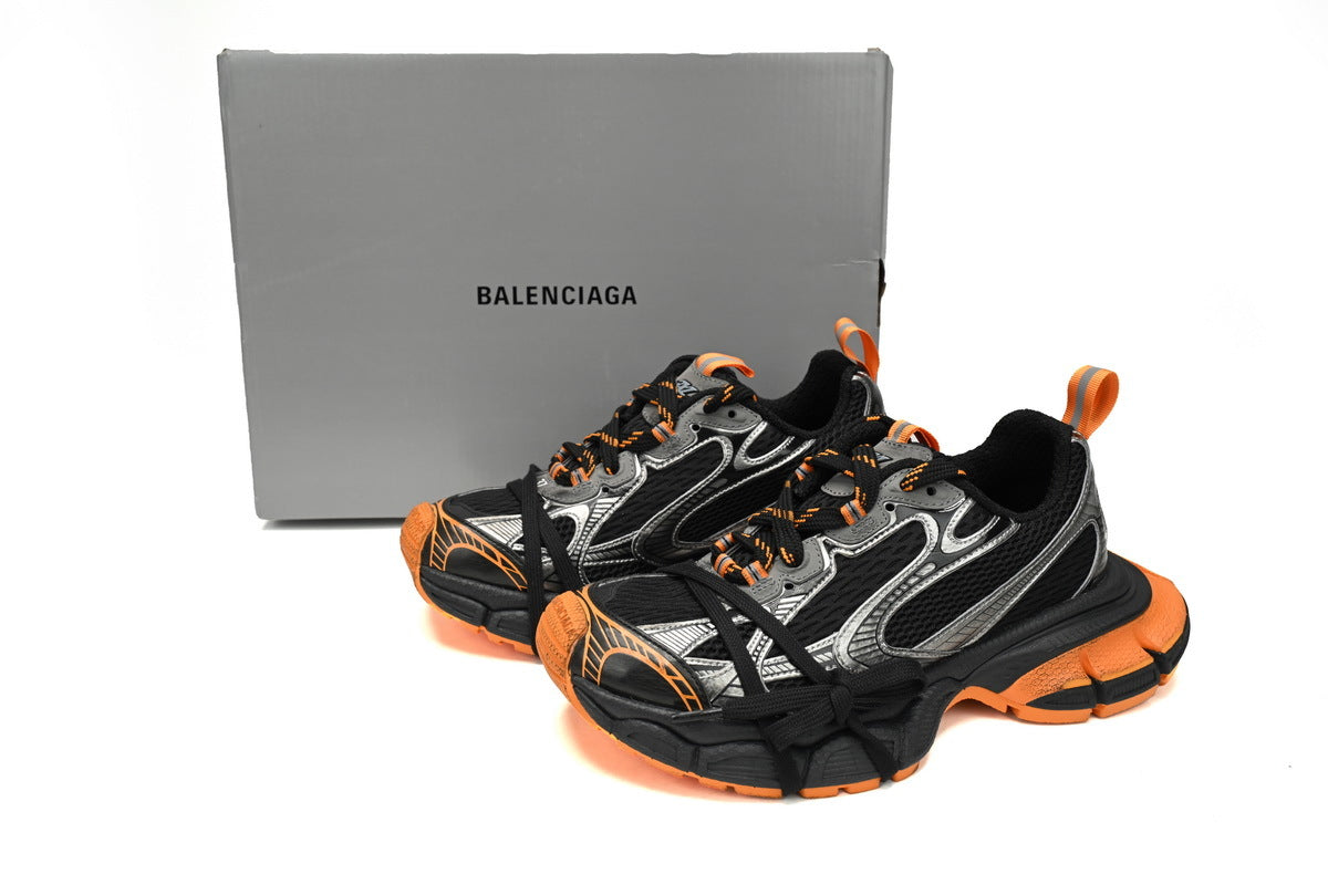 Balenciaga 3XL  men's shoes Track Sneaker ¨C Low-Top Chunky Sole  balenciaga runners Black Orange