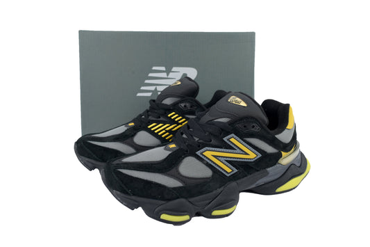 New Balance 9060 Women's & Men's Black & Yellow Chunky Retro Sneakers