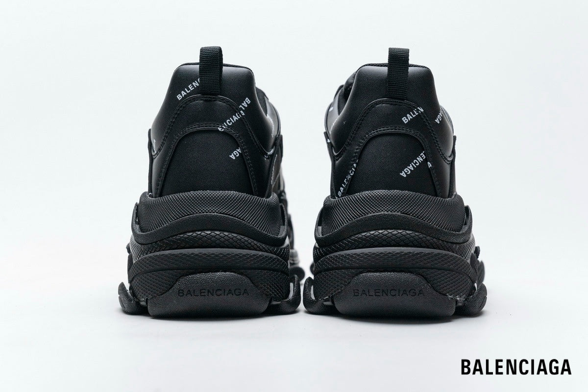 Balenciaga Triple S men's shoes  women sneakers ¨C Black Allover Logo
