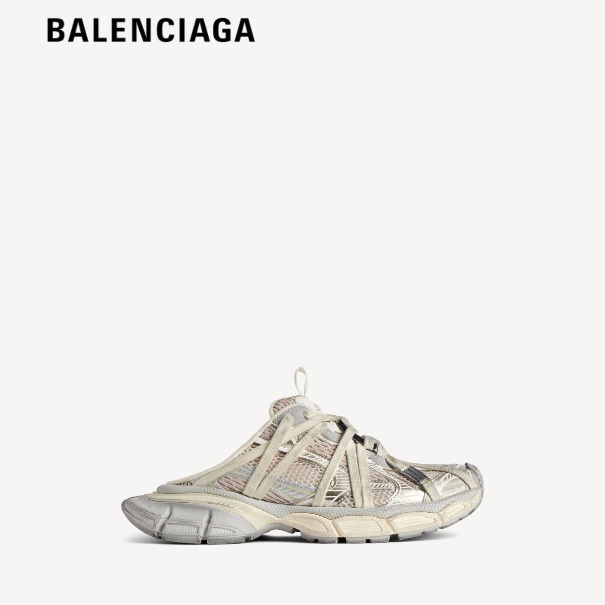 Balenciaga 3XL men's shoes  women sneakers Silver Beige