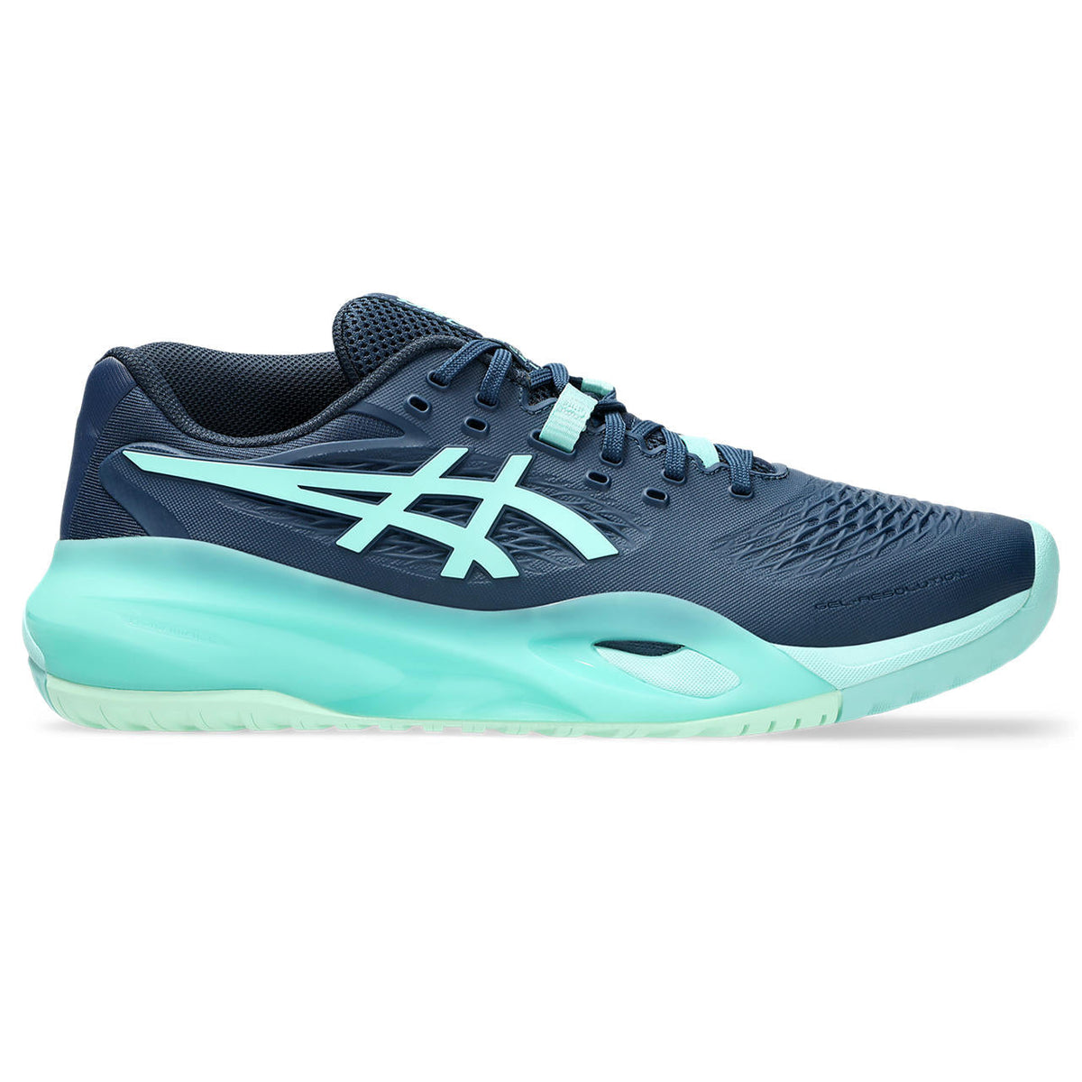Asics womens shoes  neutral running shoes mens  sneakers Gel-Resolution ¨C Navy/Mint/Turquoise Tennis Sneaker