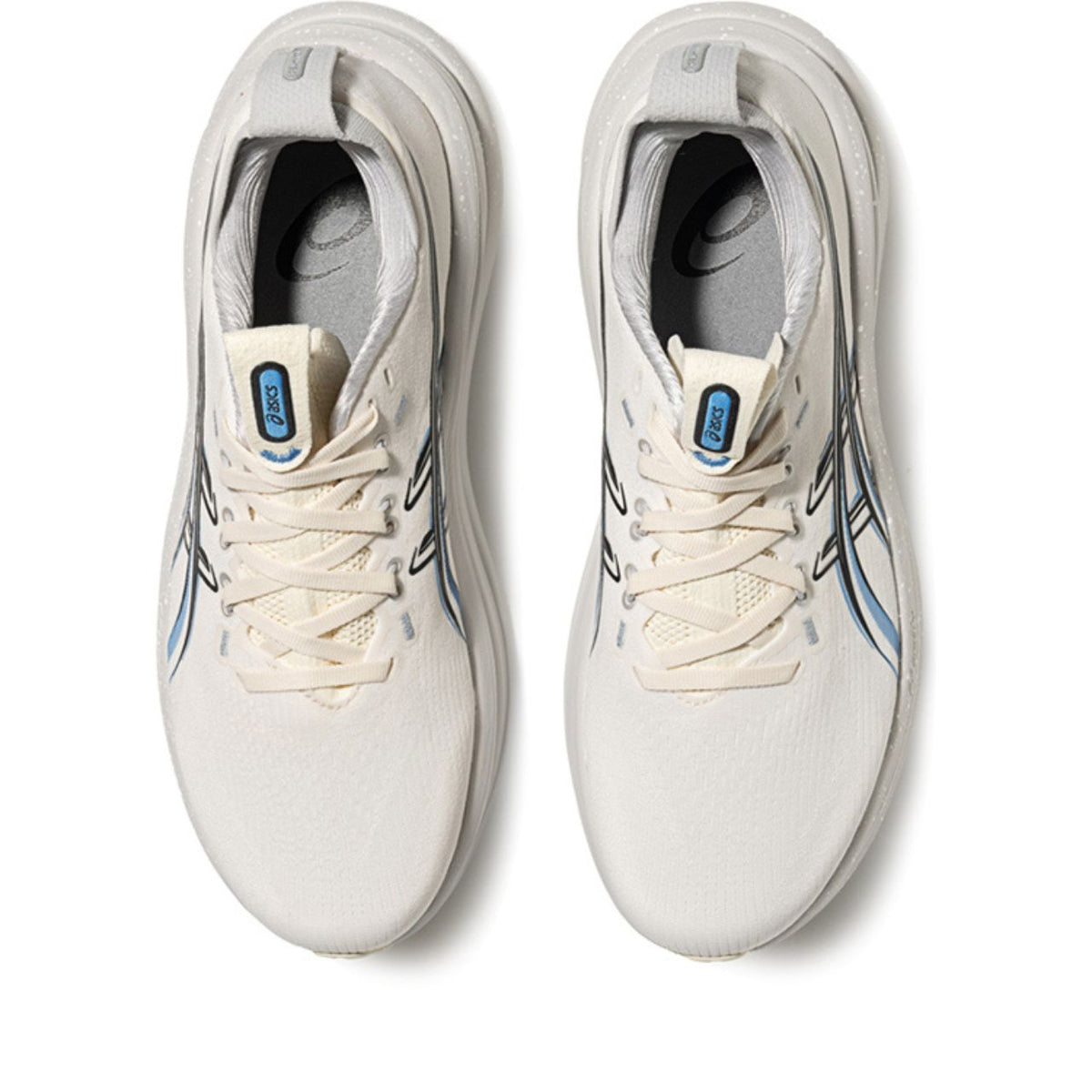 Asics womens shoes  neutral running shoes mens  sneakers Gel-Nimbus 27 Cream / Black / Light Blue