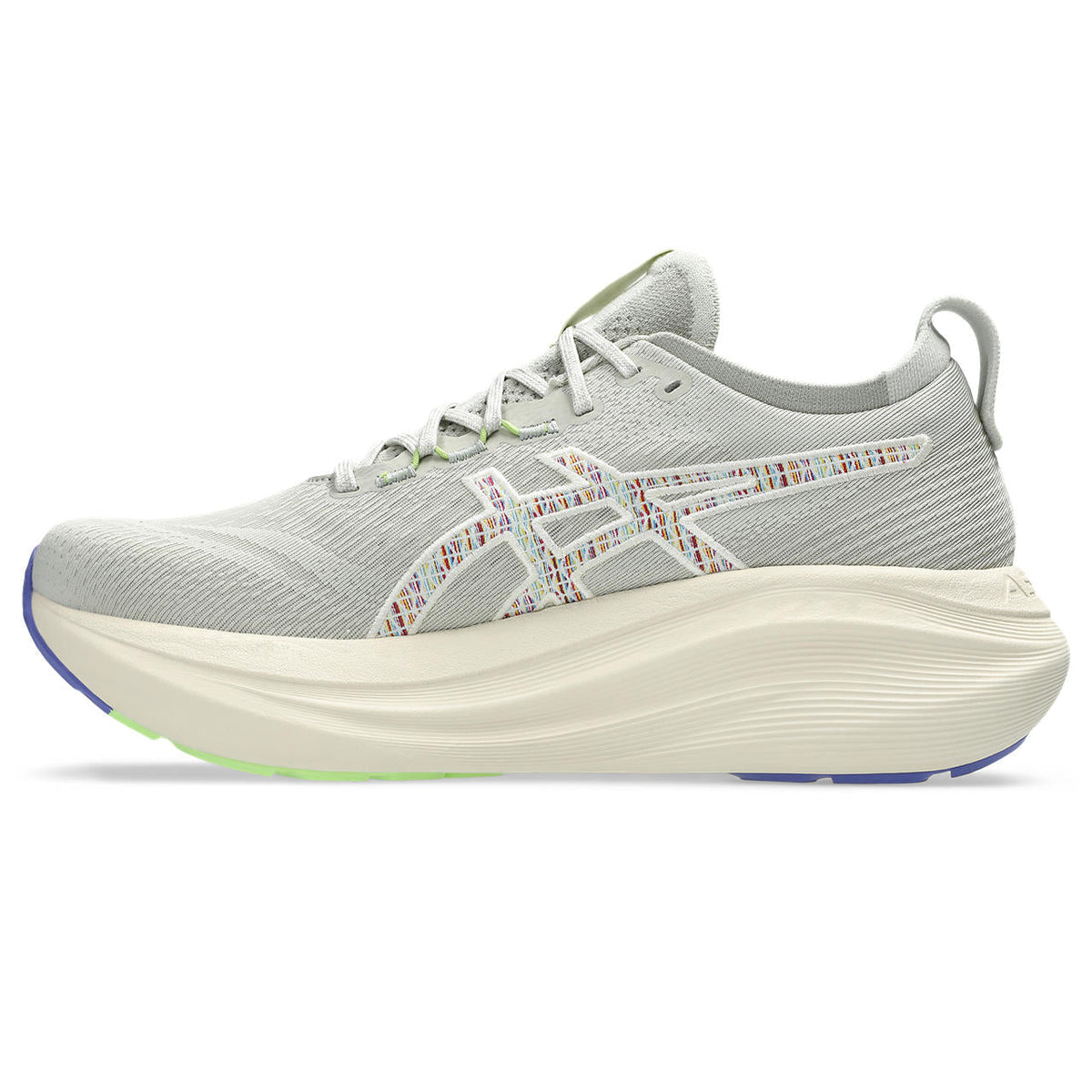 Asics womens shoes  neutral running shoes mens  sneakers  Gel-Nimbus 28 ¨C Light Gray/Multicolor Stitch Running Shoe