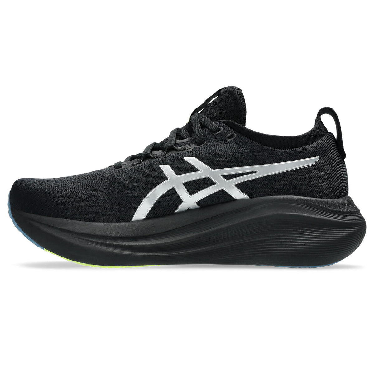 Asics womens shoes  neutral running shoes mens  sneakers  Gel-Nimbus 28 ¨C Black/Silver/Lime Running Shoe