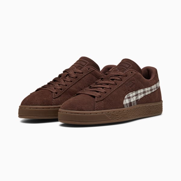 Puma Suede ¡ª Dark Brown / Plaid puma shoes for men  womens shoes  roma shoes