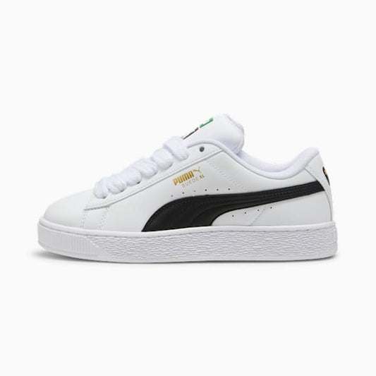 PUMA Suede XL White-Black-Gold puma shoes for men  womens shoes  roma shoes