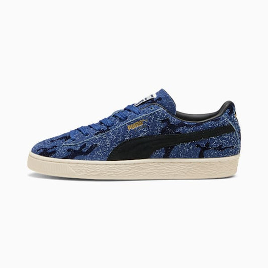 PUMA Suede Blue Camo?Black?Vintage Off?White puma shoes for men  womens shoes  roma shoes