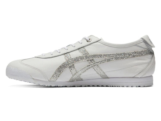 Onitsuka Tiger Mexico 66 Unisex Sneakers ¨C White Leather Silver Glitter  running shoes women asics mens shoes