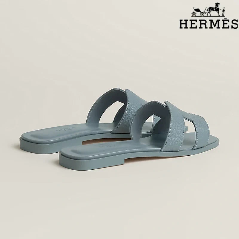 Herm¨¨s Oran Light Blue Flat Sandals