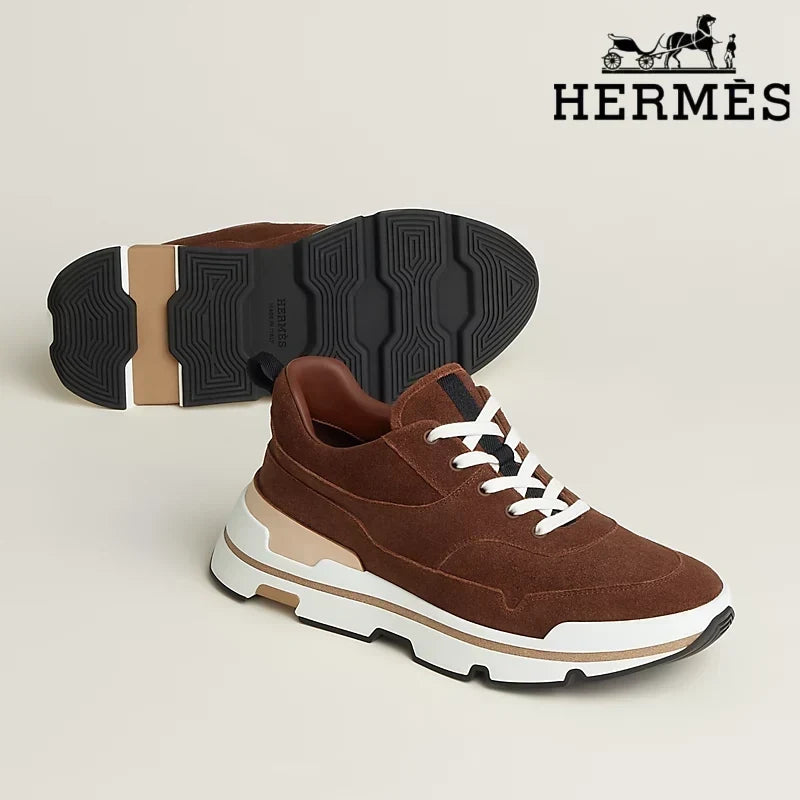 Herm¨¨s Brown Suede Platform Sneakers