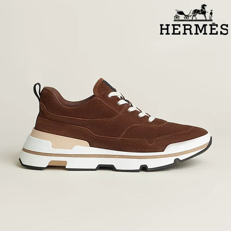 Herm¨¨s Brown Suede Platform Sneakers