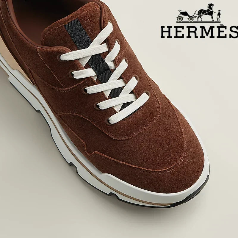 Herm¨¨s Brown Suede Platform Sneaker