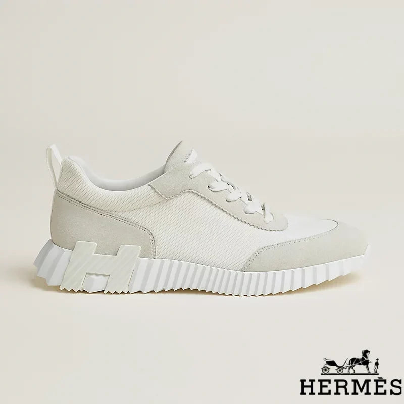 Herm¨¨s Off-White Mixed Material Platform Sneakers