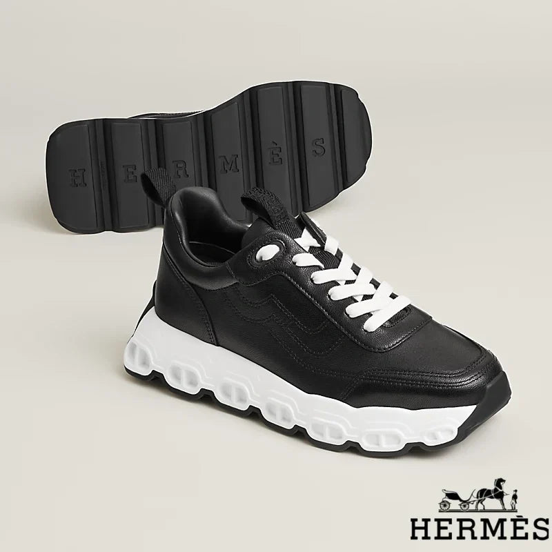 Herm¨¨s Black Leather Chunky Sneakers