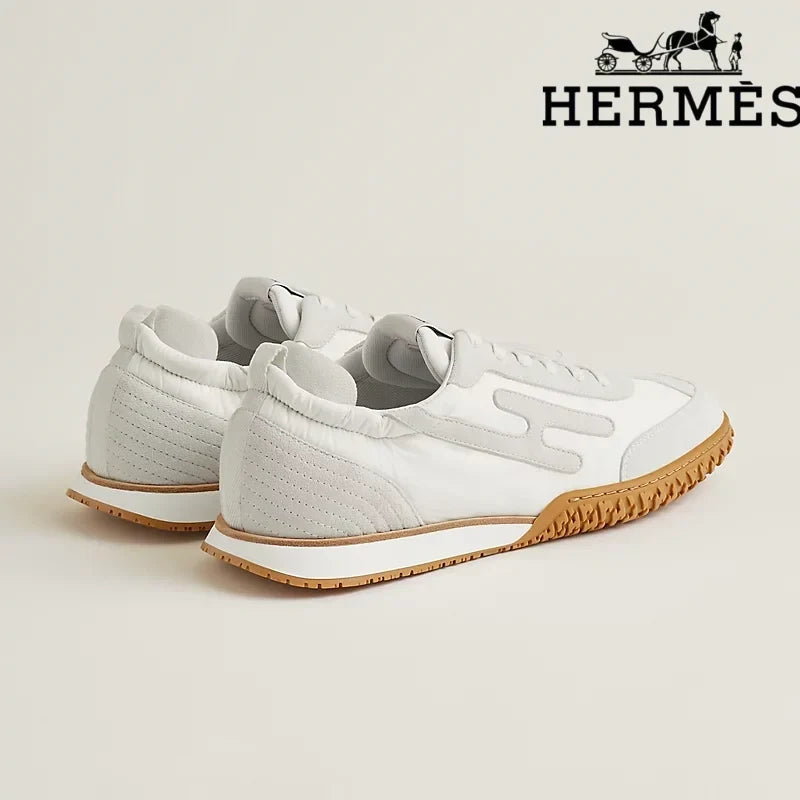 Herm¨¨s Jet Sneaker in White and Light Grey