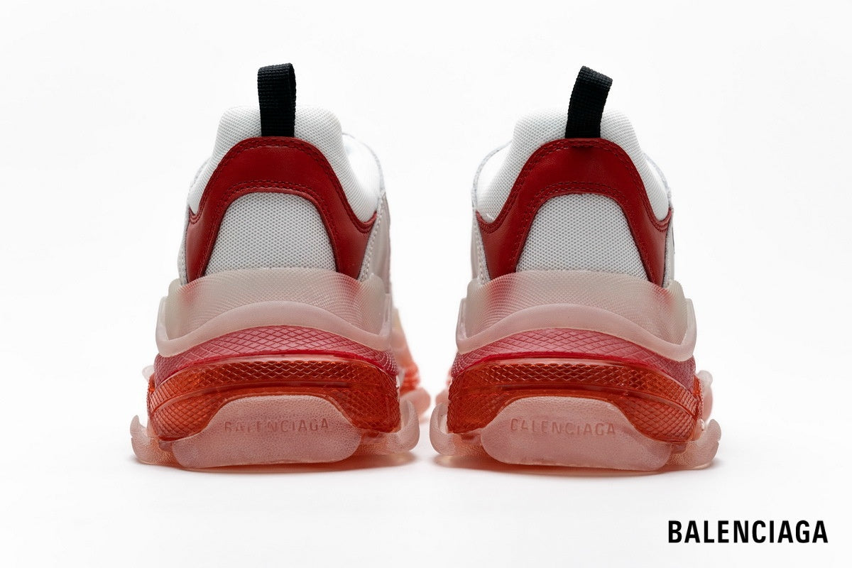 Balenciaga Triple S men's shoes  women sneakers ¨C White & Red