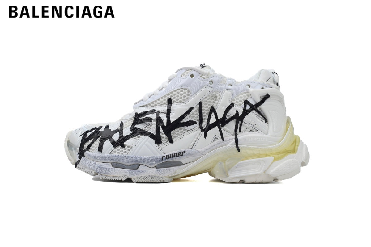 Balenciaga Runner Graffiti Sneaker ¡ª White / Black