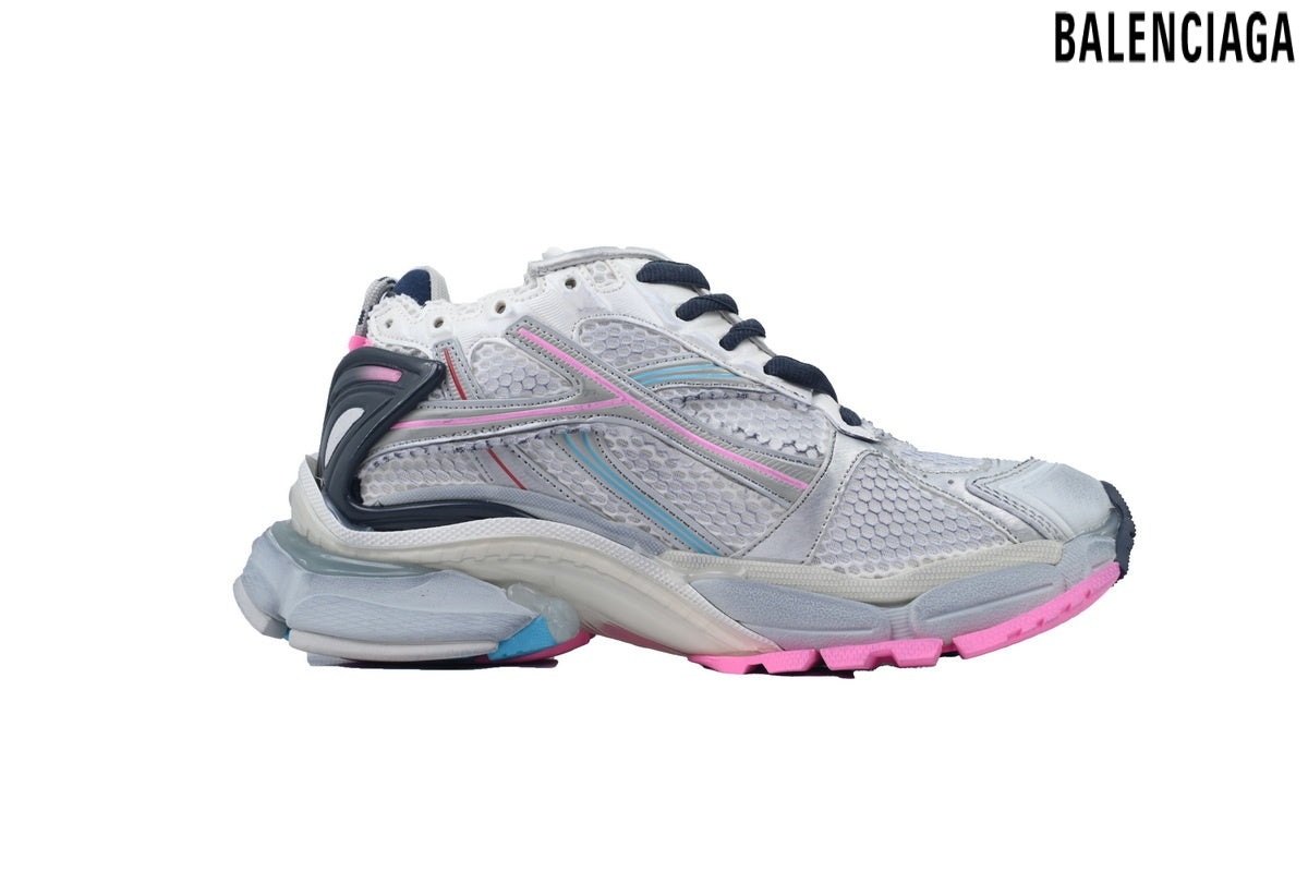 Balenciaga Runner men's shoes  women sneakers ¨C White, Navy & Pink