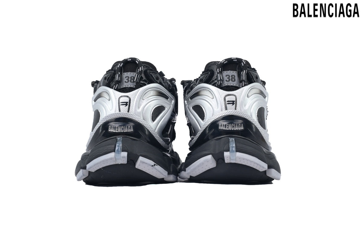 Balenciaga Runner men's shoes  women sneakers ¨C Black & Silver