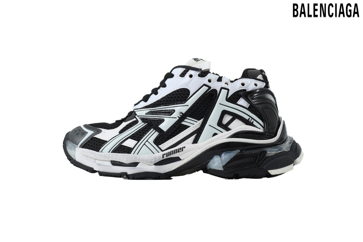 Balenciaga Runner men's shoes  women sneakers ¨C Black & White