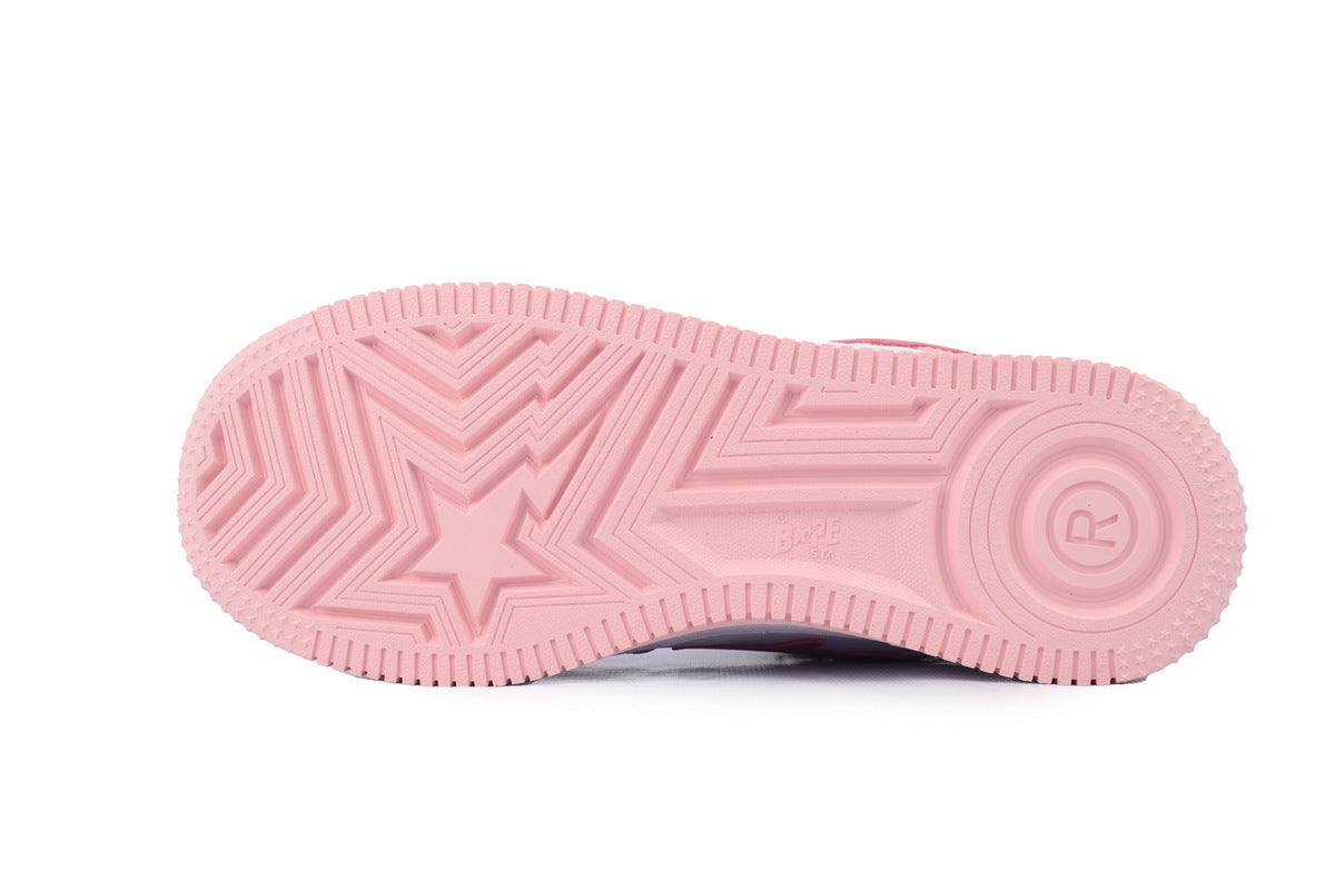 A BATHING APE BAPE STA Pink & White Hello Kitty Graphic Sneakers | Women's & Men's Skate-Inspired Shoes
