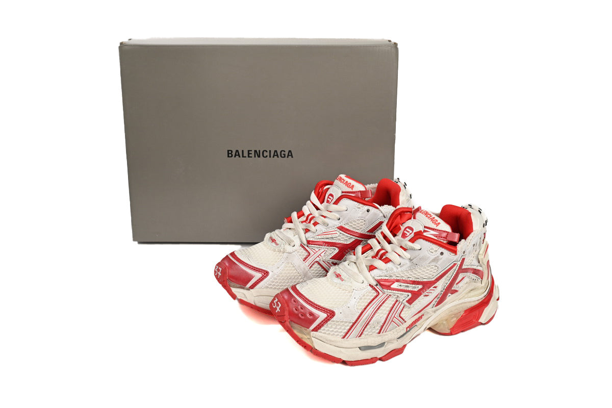 Balenciaga men's shoes Track Runner Sneaker ¨C Distressed Low-Top  balenciaga runners  White and Red